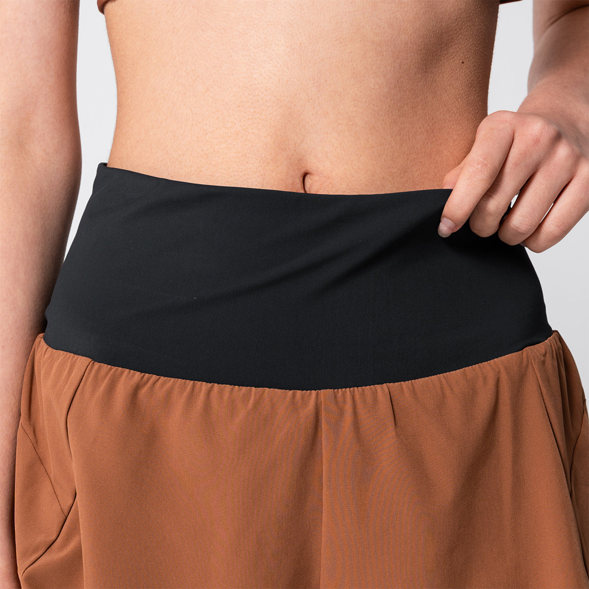 Image of Activewear 2in1 Color Block Running Shorts for Women